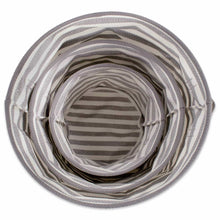 Load image into Gallery viewer, Storage organizer dii fabric round room nurseries closets everyday storage needs asst set of 3 gray stripe laundry bin assorted sizes