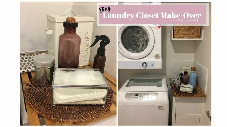 Makeover my tiny laundry closet with me...from cluttered and chaotic to practical and Pinterest-worthy