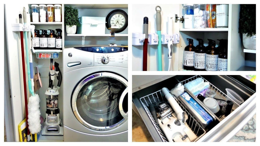 It's well overdue for a ''Laundry Room Closet Update! Come see how I gave my Laundry Room Closet a mini makeover using affordable storage solutions.