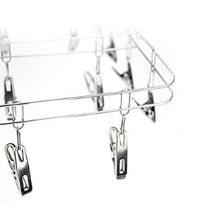Best seller  mesheshe 20 clips sock underwear clothes outdoor airer dryer laundry hanger stainless steel square wire clip clothes rack sock dryer rack