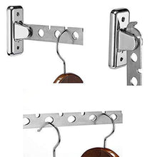 Load image into Gallery viewer, Budget friendly catanexus hanger holder stainless steel wardrobe organizer wall mounted clothes bar folding garment drying rack with swing arm hook closet storage organizer for laundry room bedrooms bathrooms