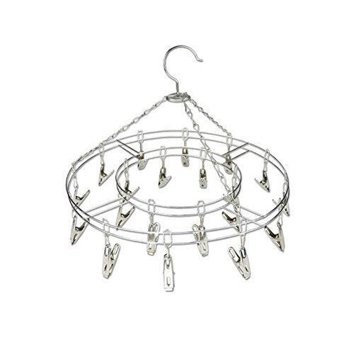 Storage organizer feijun fj 1000013 15pcs clips circular drying rack drip laundry clothes hanger stainless steel wire matel color set of 1