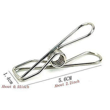 Load image into Gallery viewer, Buy now tianlian stainless steel wire clips for drying on clothesline clothespins hanging clips hooks clothes pins for home laundry office use 5 6cm 2 2inch 20 pack