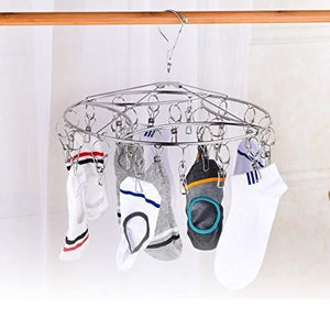 Featured stainless steel clothes drying racks laundry drip hanger laundry clothesline hanging rack set of 24 clothespins for drying clothes towels underwear lingerie socks