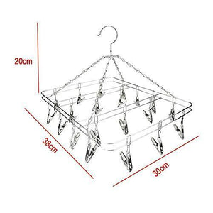 Amazon mesheshe 20 clips sock underwear clothes outdoor airer dryer laundry hanger stainless steel square wire clip clothes rack sock dryer rack