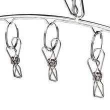 Load image into Gallery viewer, Amazon mobivy stainless steel laundry drying rack clothes hanger with clips for drying socks drying towels diapers bras baby clothes underwear socks gloves