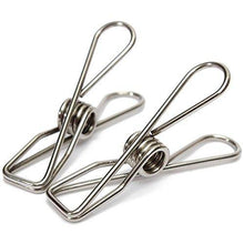 Load image into Gallery viewer, Get 10 pack 3inch jumbo heavy duty stainless steel wire clips for drying on clothesline clothespins for home laundry office