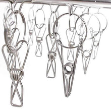 Load image into Gallery viewer, Exclusive stainless steel clothes drying racks laundry drip hanger laundry clothesline hanging rack set of 24 clothespins for drying clothes towels underwear lingerie socks