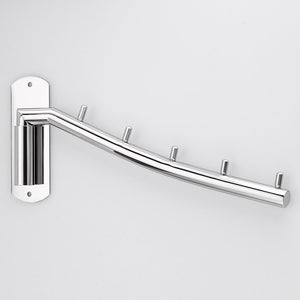 Kitchen sumnacon wall mounted clothes hanger rack stainless steel garment hooks swing arm holder space saver coat robe storage organizer laundry room bedrooms clothing drying rack 5 hooks 1