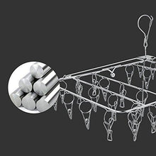 Load image into Gallery viewer, Budget rosefray laundry clothesline hanging rack for drying sturdy 34 clips collapsible clothes drying rack great to hang in a closet on a shower rod and outside on a patio or deck