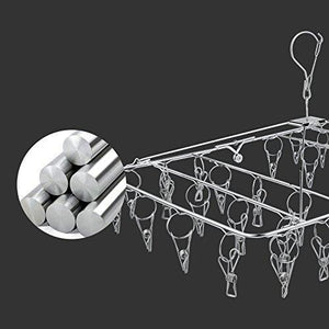 Budget rosefray laundry clothesline hanging rack for drying sturdy 34 clips collapsible clothes drying rack great to hang in a closet on a shower rod and outside on a patio or deck