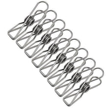 Load image into Gallery viewer, On amazon pingovox stainless steel clothes pins utility clips hooks clothespin clothesline clip for outdoor indoor drying home laundry office cord clothespins kitchen tools fastener socks scarfs