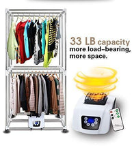 Load image into Gallery viewer, Results manatee clothes dryer portable drying rack for laundry 1200w 33 lb capacity energy saving anion folding dryer quick dry efficient mode digital automatic timer with remote control