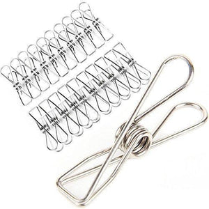 Heavy duty 10 pack 3inch jumbo heavy duty stainless steel wire clips for drying on clothesline clothespins for home laundry office