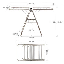 Load image into Gallery viewer, Kitchen soges folding clothes drying rack stainless steel laundry rack dry hanger stand with shoe rack easy storage indoor outdoor use ks k8008