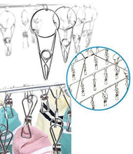 Load image into Gallery viewer, Shop duofire stainless steel clothes drying racks laundry drip hanger laundry clothesline hanging rack set of 36 metal clothespins rectangle for drying clothes towels underwear lingerie socks