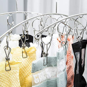 Great hamek 3 pack stainless steel clothes drying rack 10 clips metal clothespins portable laundry drying rack clothes hanger