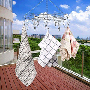 Heavy duty amagoing hanging drying rack laundry drip hanger with 20 clips and 10 replacement for drying socks baby clothes bras towel underwear hat scarf pants gloves