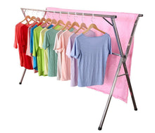 Load image into Gallery viewer, Try exilot heavy duty stainless steel laundry drying rack for indoor outdoor foldable easy storage clothes drying rack free of installation adjustable garment rack
