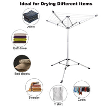 Load image into Gallery viewer, Kitchen drynatural foldable umbrella drying rack clothes dryer for laundry 4 arm 28 lines aluminum 65ft for indoor outdoor