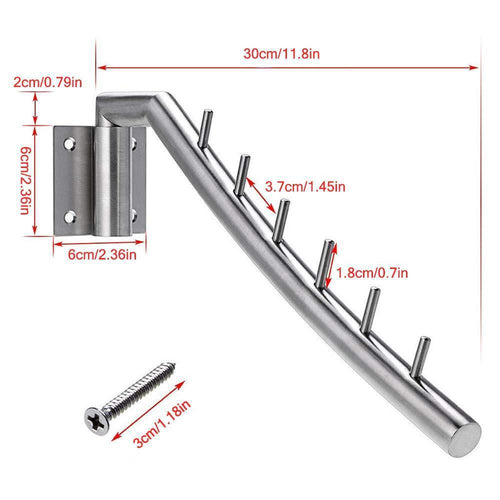 Discover the wall mount clothing rack 2 pack stainless steel hanging drying clothes hanger with swing arm holder heavy duty laundry closet storage organizer rod space saver clothing for bedrooms bathrooms