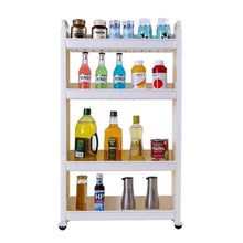 Load image into Gallery viewer, Results baoyouni slim slide out rolling storage cart tower narrow space organizer rack with wheels for laundry bathroom kitchen living room 4 tier