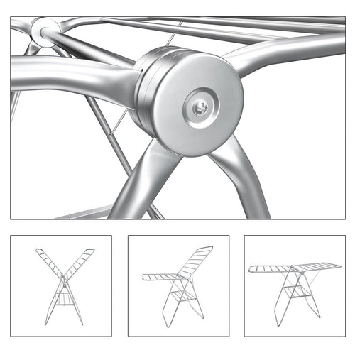 Results songmics 100 stainless steel clothes drying rack bonus sock clips gullwing space saving laundry rack foldable for indoor and outdoor use ullr51sv