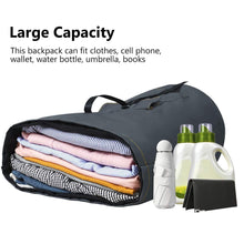 Load image into Gallery viewer, Amazon best zero jet lag 70 l extra large laundry bag heavy duty backpack with straps pockets hanging laundry hamper college essentials storage basket storage bag dorm homedark grey xl