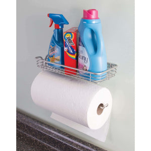 Save interdesign classico paper towel holder with shelf for kitchen laundry garage wall mount satin