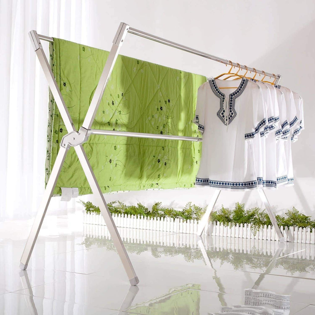Heavy duty non rock stainless steel laundry drying rack free installed expandable oldable space saving 55 95 inch heavy duty