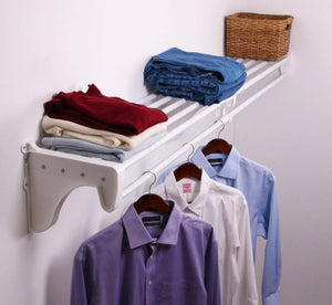 Kitchen ez shelf expandable laundry room organizer up to 12 6 ft of laundry room storage and 6 3 ft of laundry room shelveswith hanging rod white