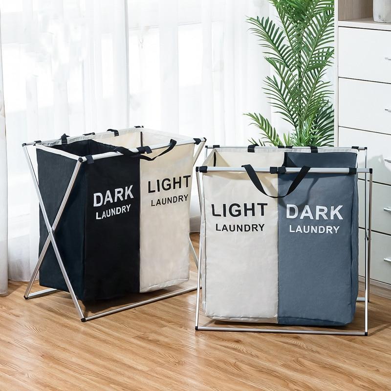 Laundry Sorter Hamper - Divided Laundry Basket Light and Dark Clothes